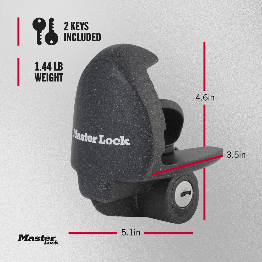 Master Lock size comparison next to ruler showing compact, portable size