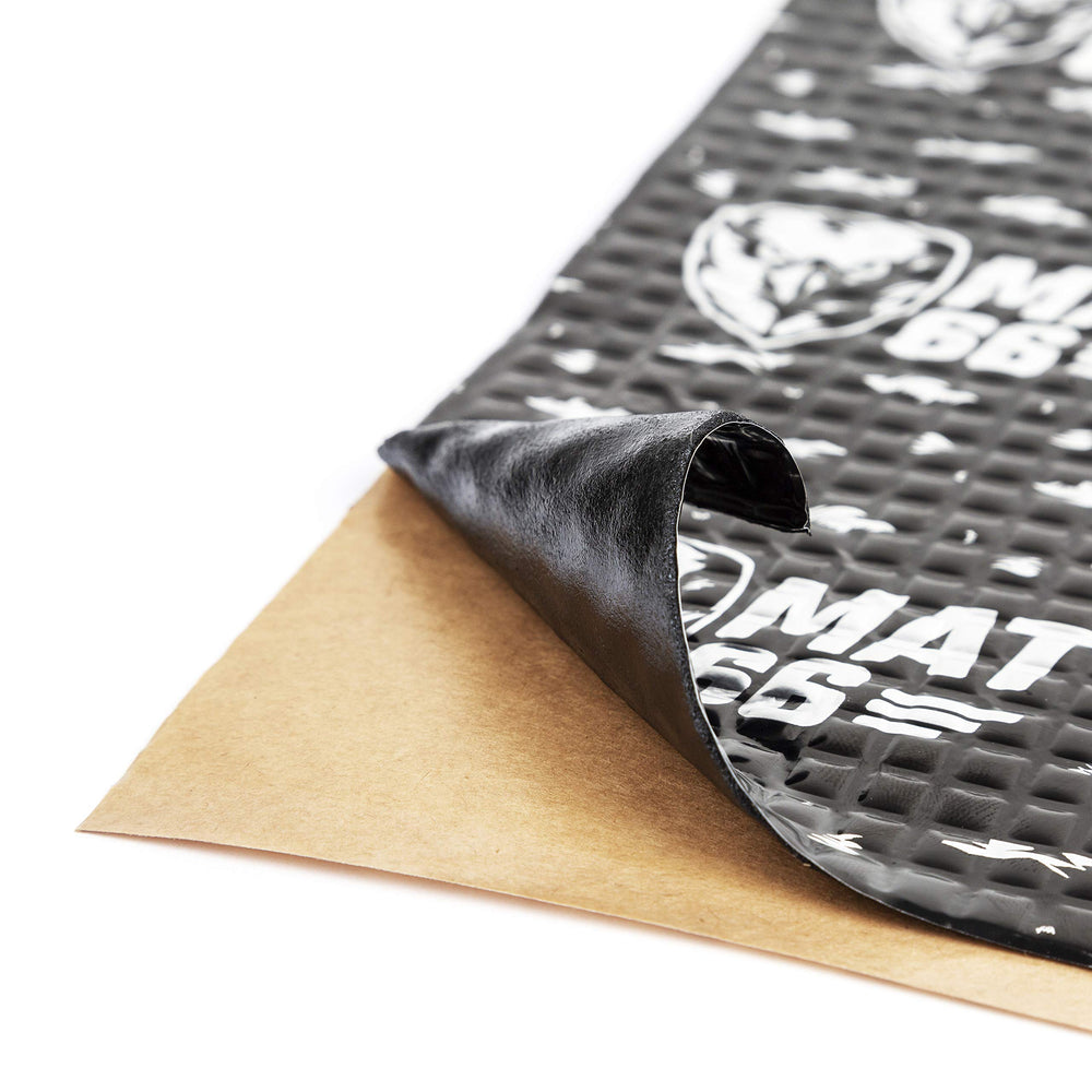 MAT66 sheet dimensions beside ruler illustrating size and ease of cutting for custom fit