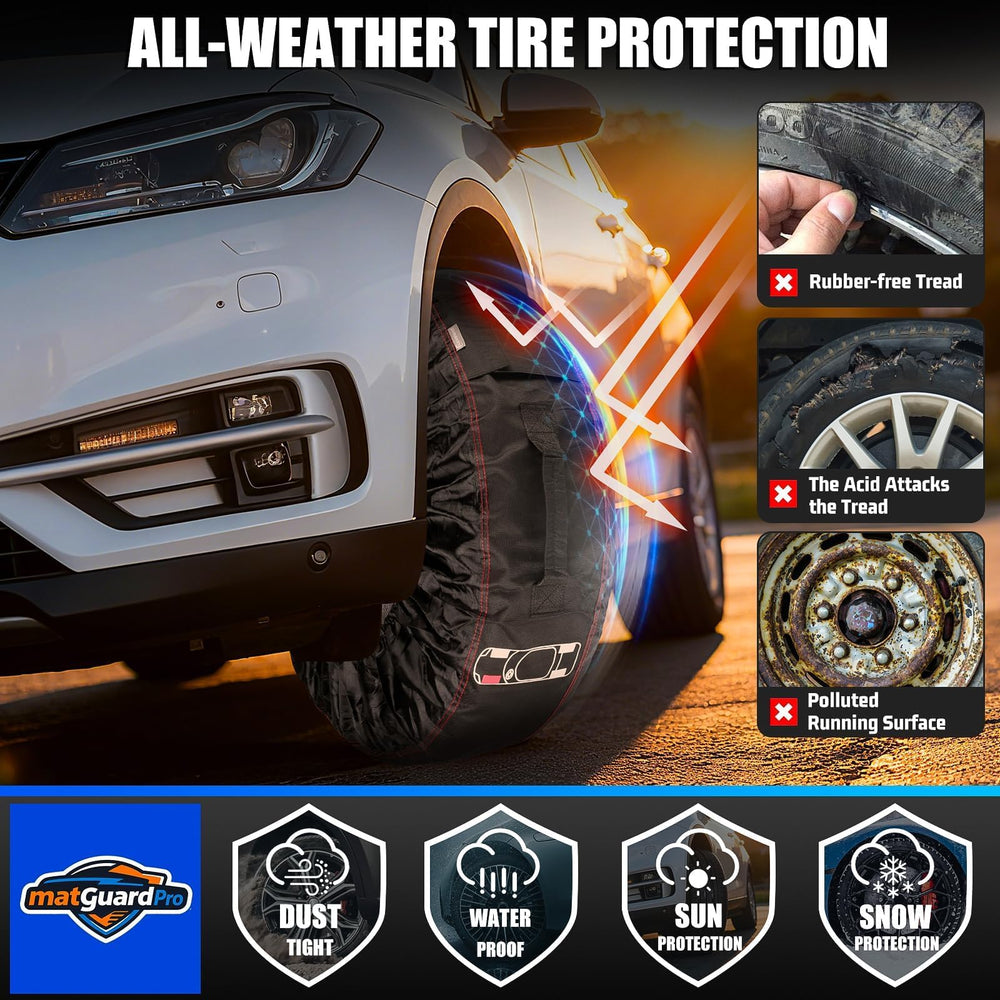 matguardpro stacked tires in garage for neat, space-saving storage