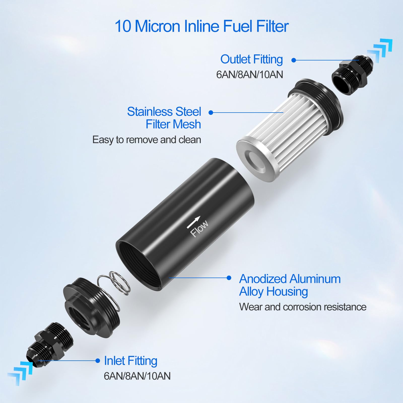 MATWEI installed underhood inline filter demonstrating easy service access