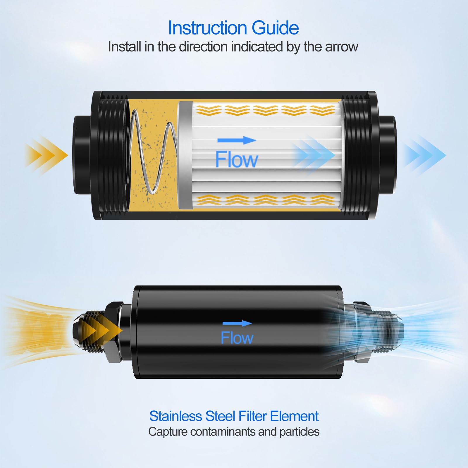 MATWEI filter beside ruler showing size and scale for planning installation