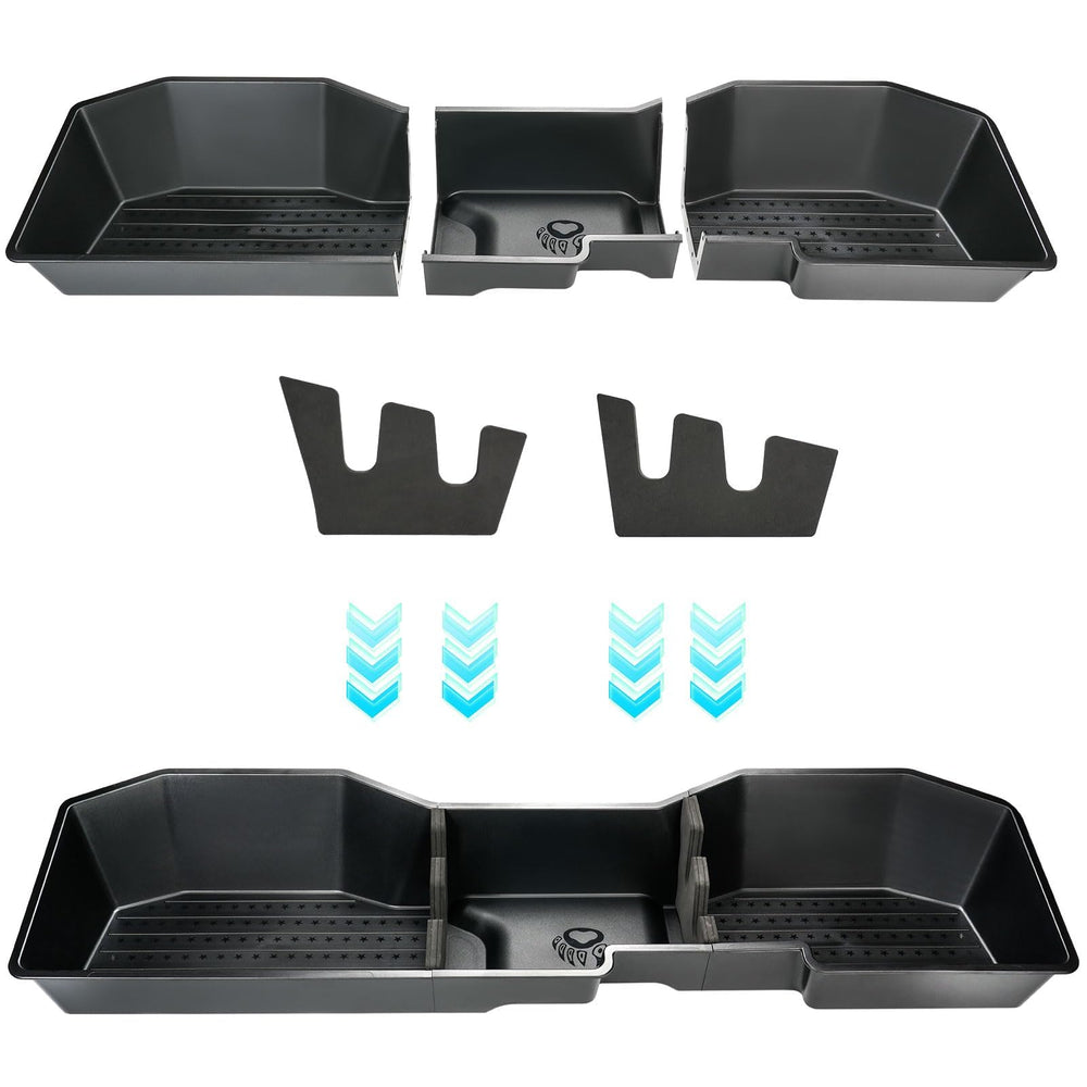 MAXDOM underseat organizer beside water bottle depicting size and scale