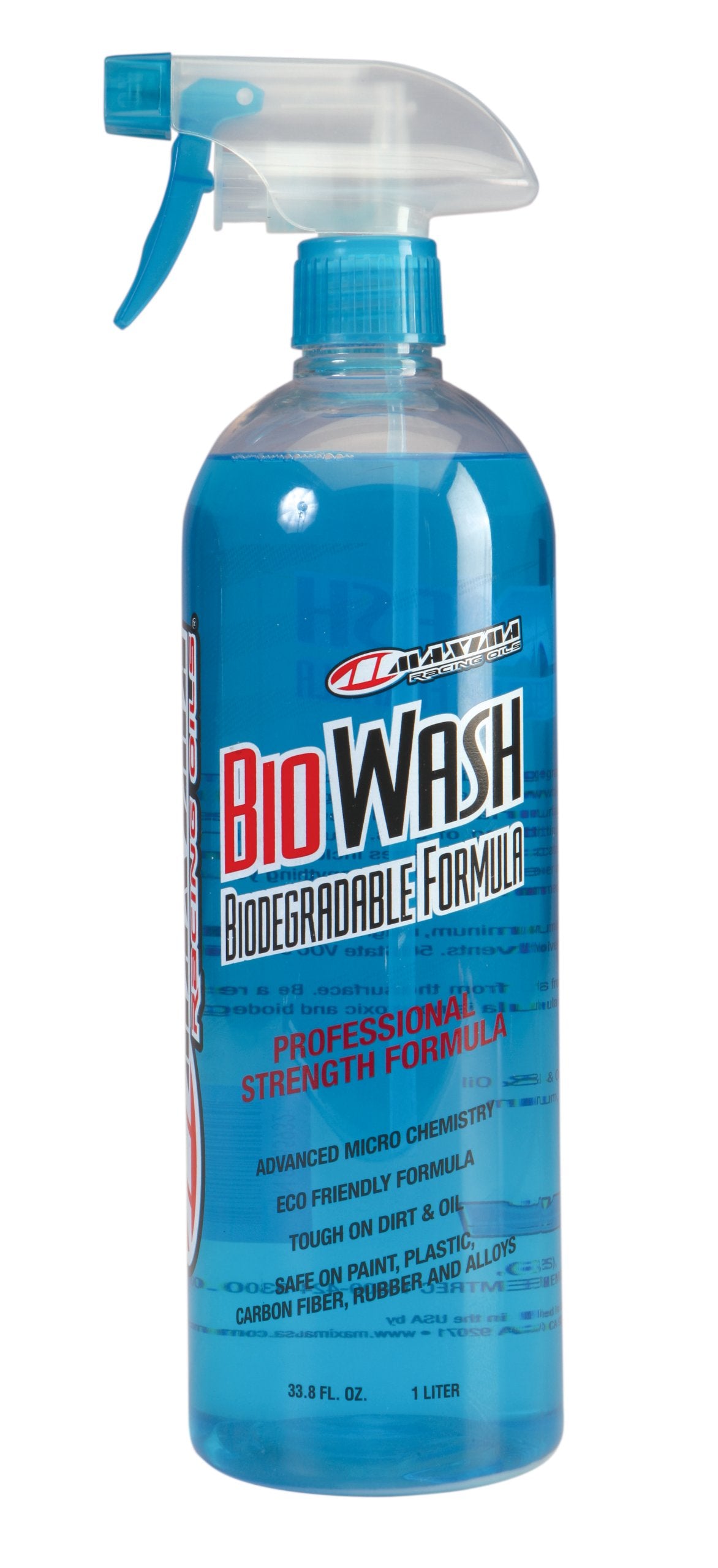 Maxima BIO Wash front label showing bottle and eco-friendly formula