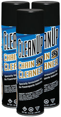 Maxima Clean-Up aerosol front packaging showing three cans and product benefit