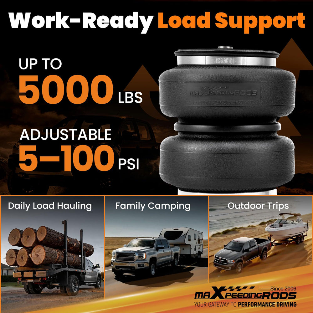 maXpeedingrods air bag installed on Ram 1500 rear axle improving ride stability