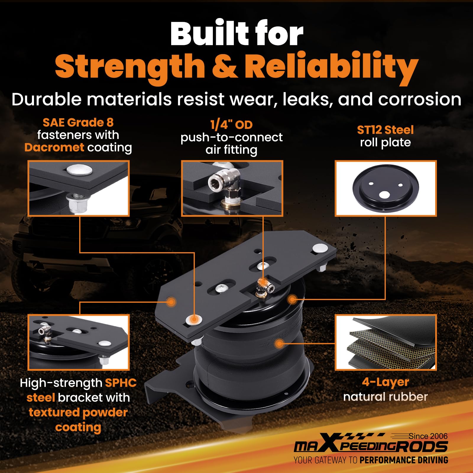 maXpeedingrods internal jounce bumper detail providing extra protection and preventing bottoming out