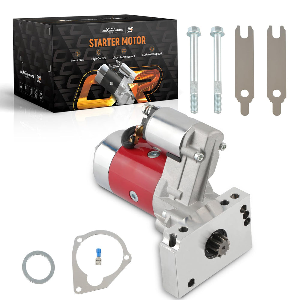 maXpeedingrods starter front view showing compact profile and reliable fit