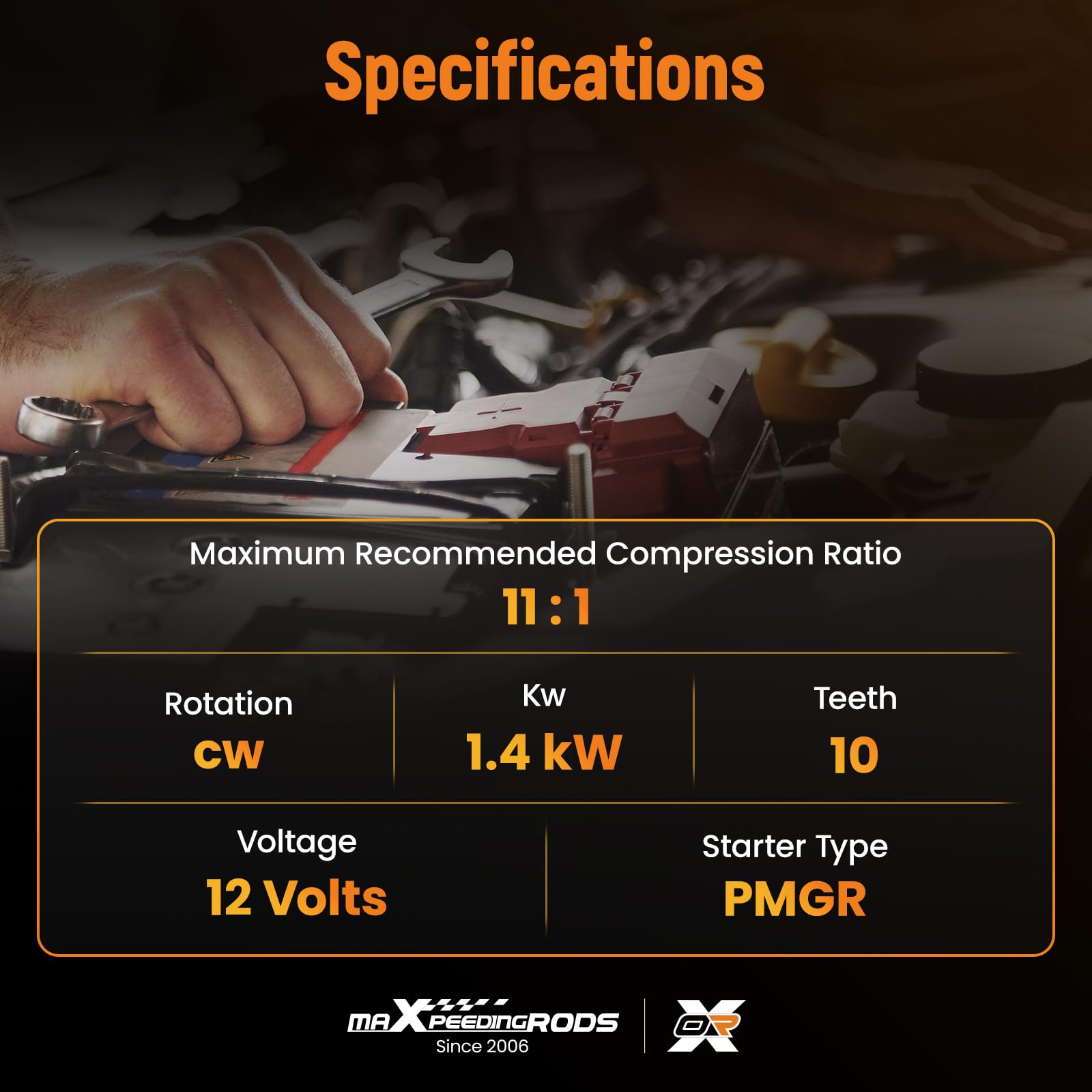 maXpeedingrods gear close-up revealing 10-tooth pinion for strong engagement