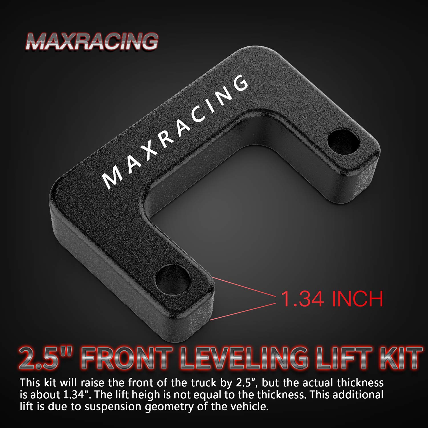 MAXRACING spacer fitted at lower control arm area for secure compatibility