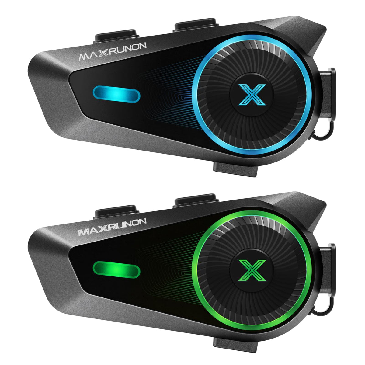 MAXRUNON D10 front packaging showing dual headset benefits