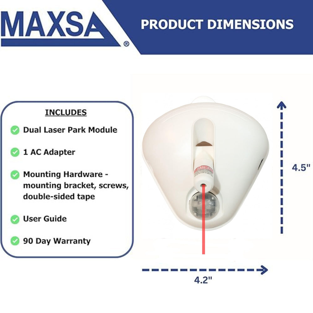 Maxsa Park Right close-up of laser emitter and motion sensor for accurate stop placement
