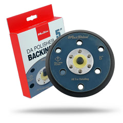 Maxshine front view of 5-inch backing plate showing hook-and-loop surface for secure pads