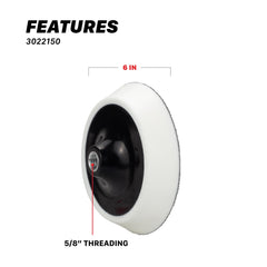 Maxshine backing pad back showing 5/8" thread for universal rotary polisher fit