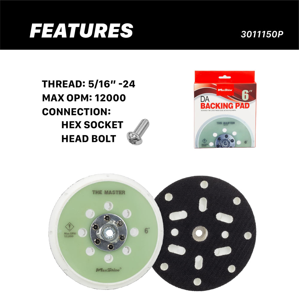 Maxshine hook-and-loop surface detail holding polishing pad securely