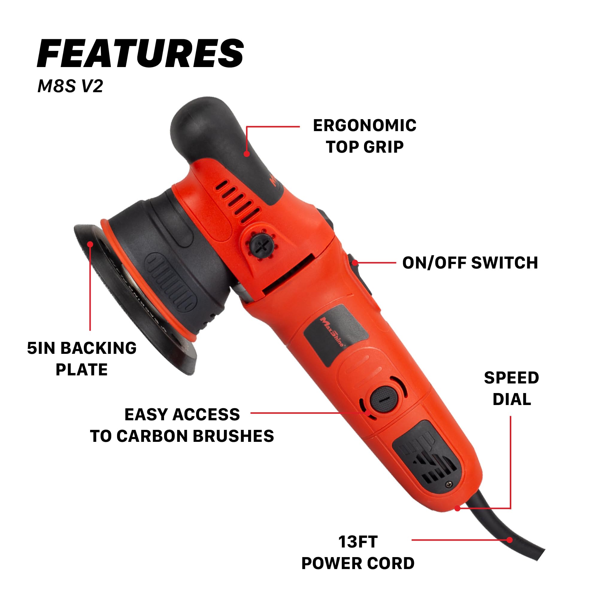 Maxshine side handle detail proving ergonomic grip and reduced fatigue
