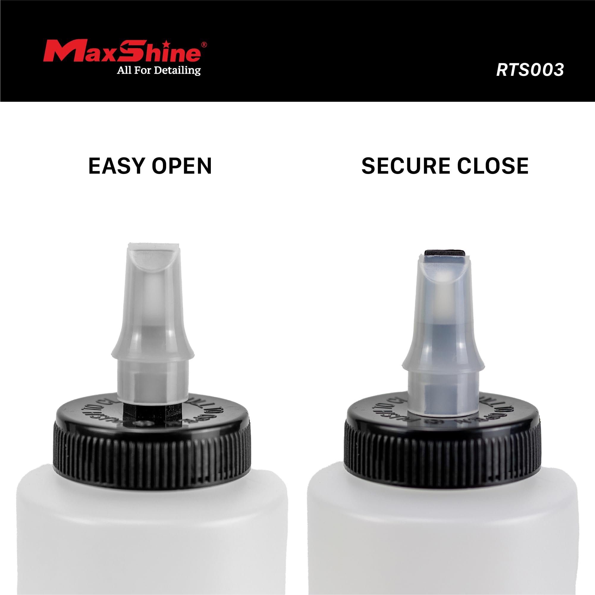 Maxshine nozzle dispensing polish to demonstrate controlled easy-flow application for precision
