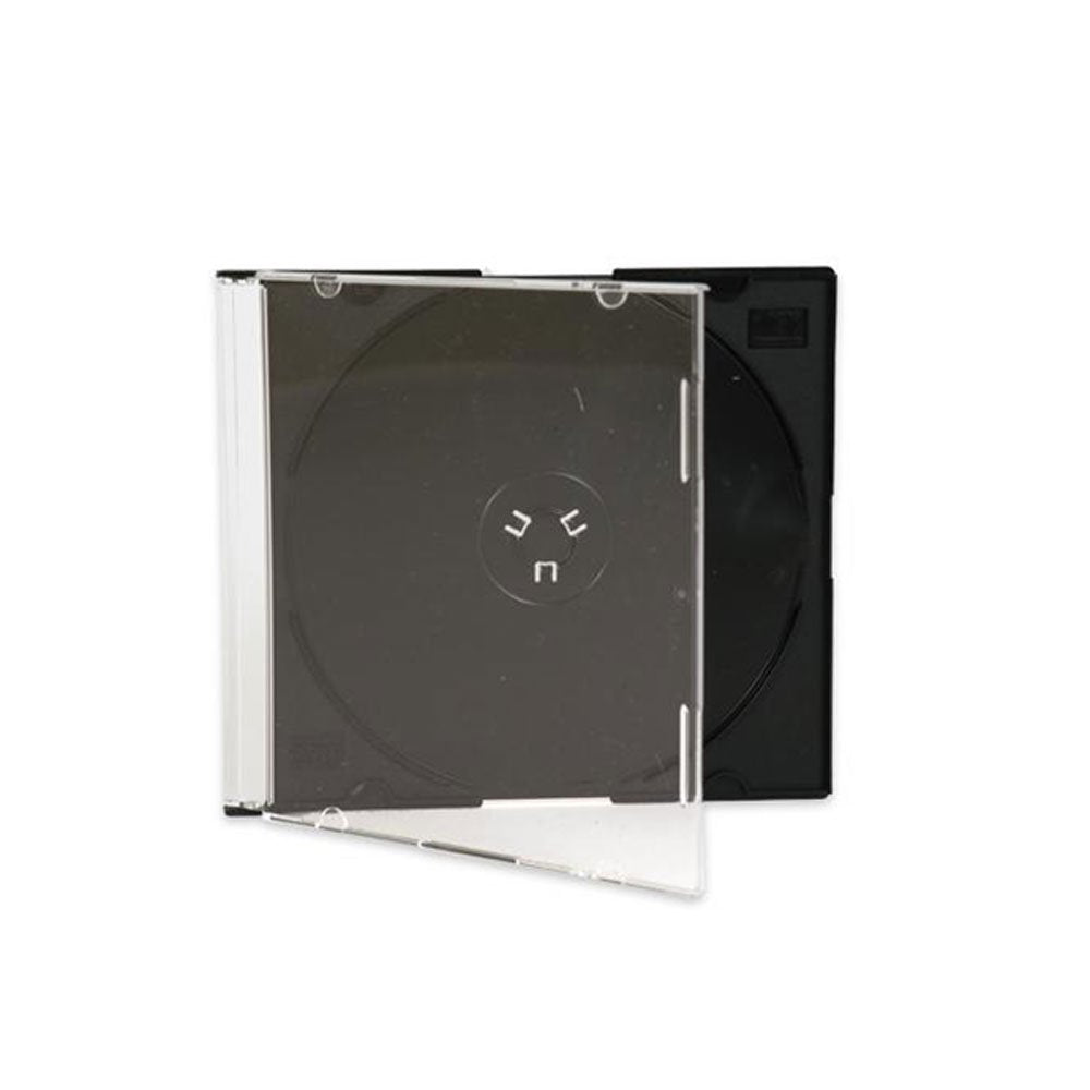 Maxtek black tray closeup highlighting molded hub for secure disc protection benefit