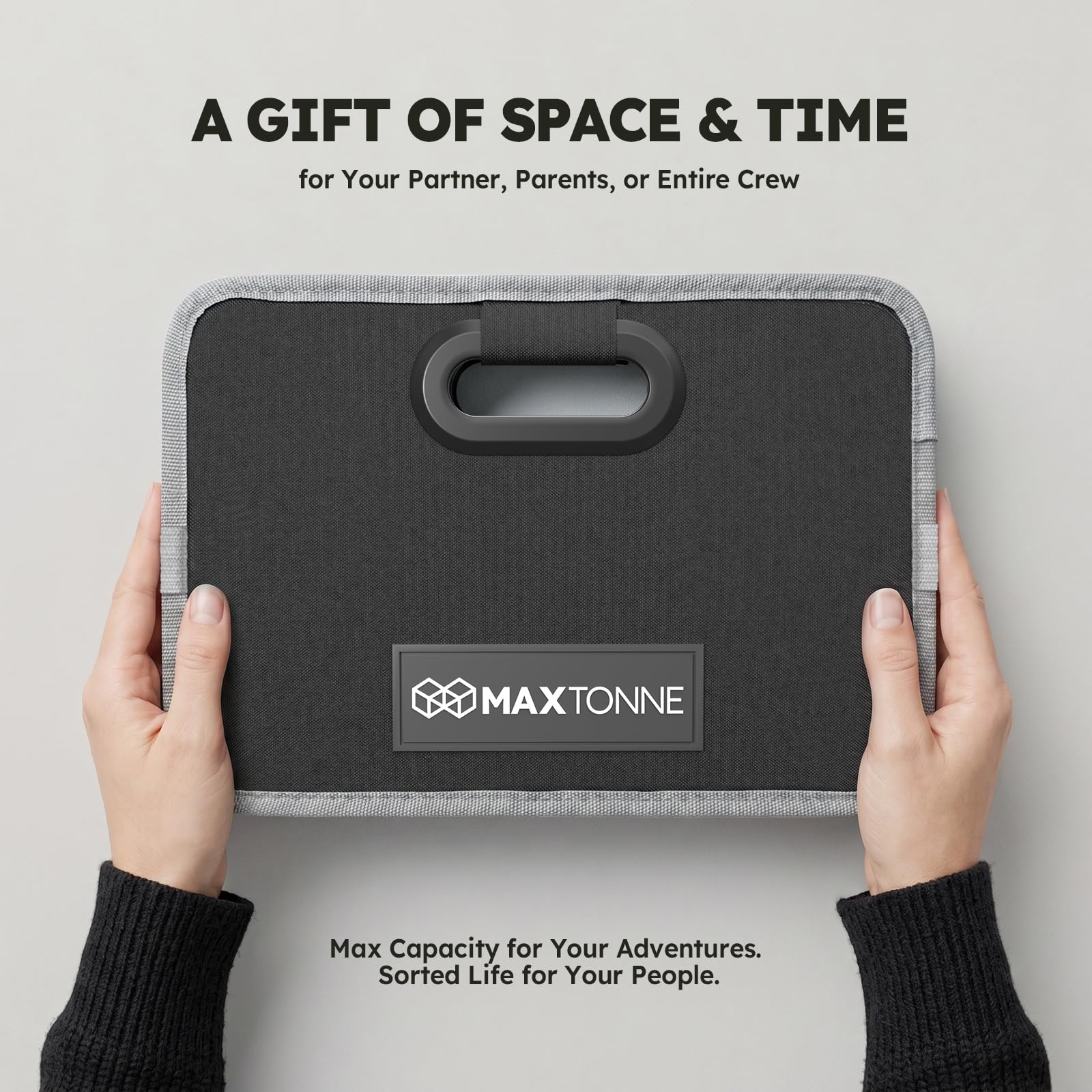 Maxtonne installed in car trunk demonstrating secure fit and space saving benefit