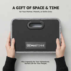 Maxtonne installed in car trunk demonstrating secure fit and space saving benefit