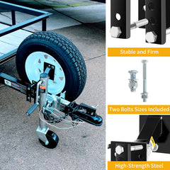 MAXXHAUL 50214 zinc-plated hardware and bolt pattern detail for secure installation