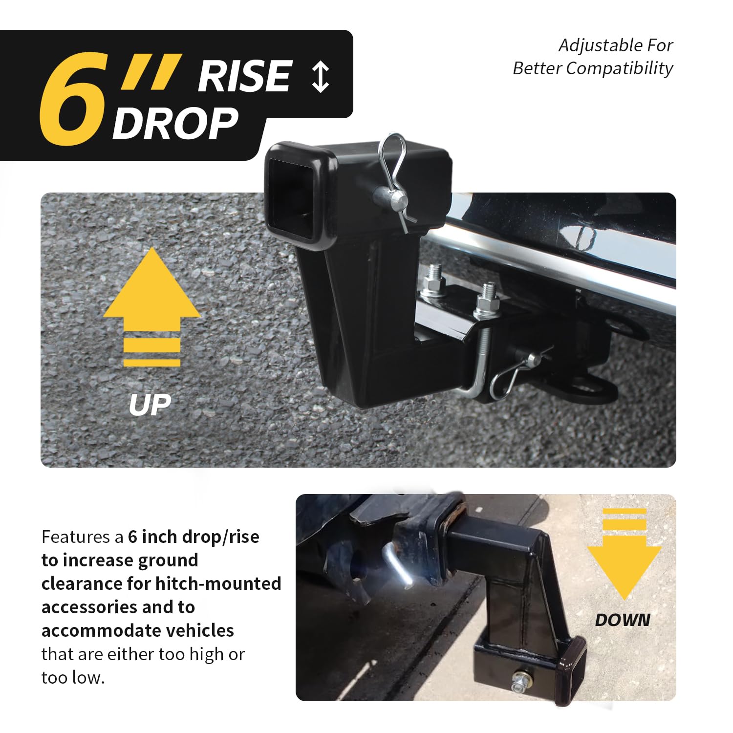 MaxxHaul installed on vehicle demonstrating raised hitch clearance for accessories