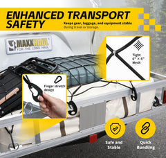 MAXXHAUL polypropylene hooks attached to rail showing tangle-free fast anchoring