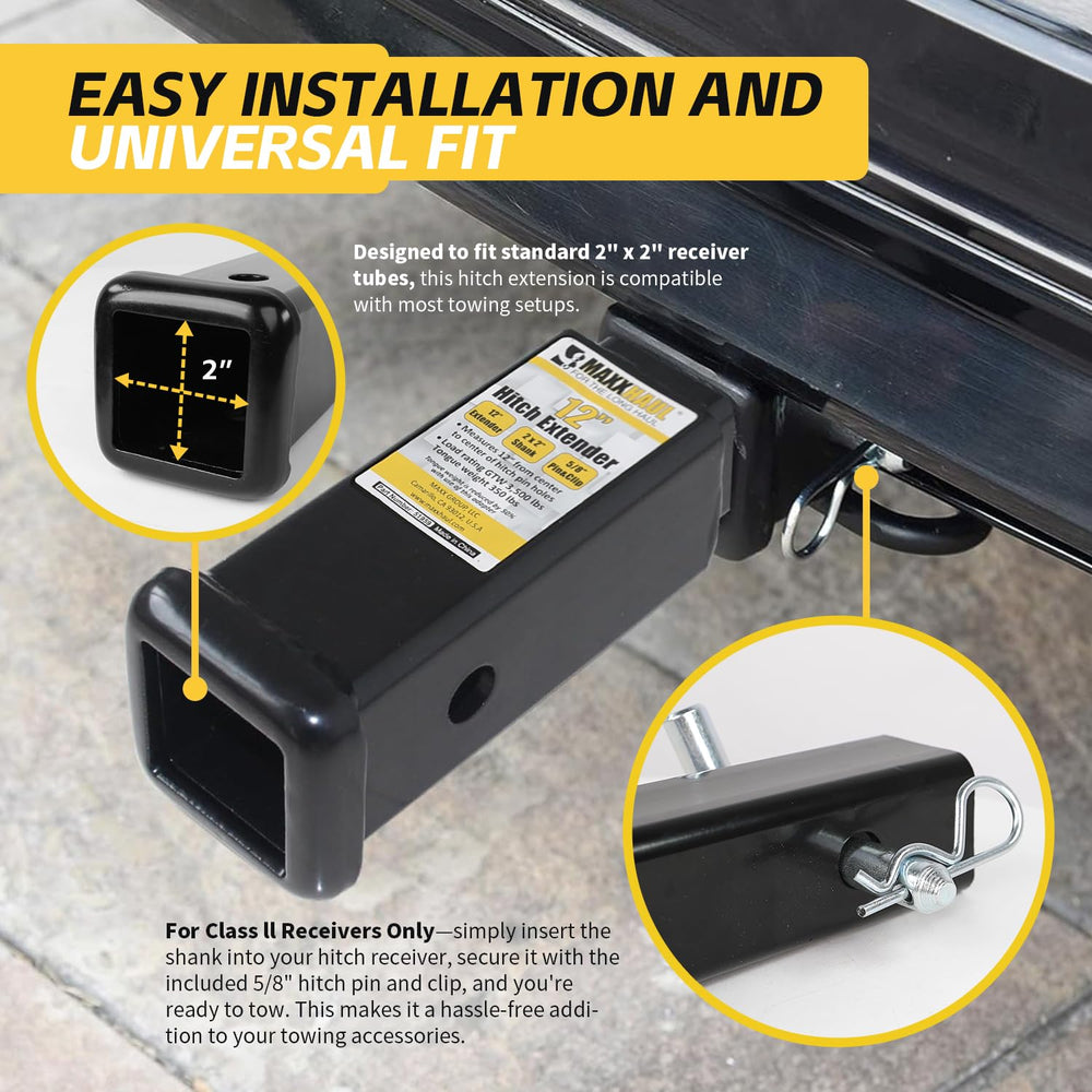 MAXXHAUL hitch pin and clip detail ensuring secure connection benefit