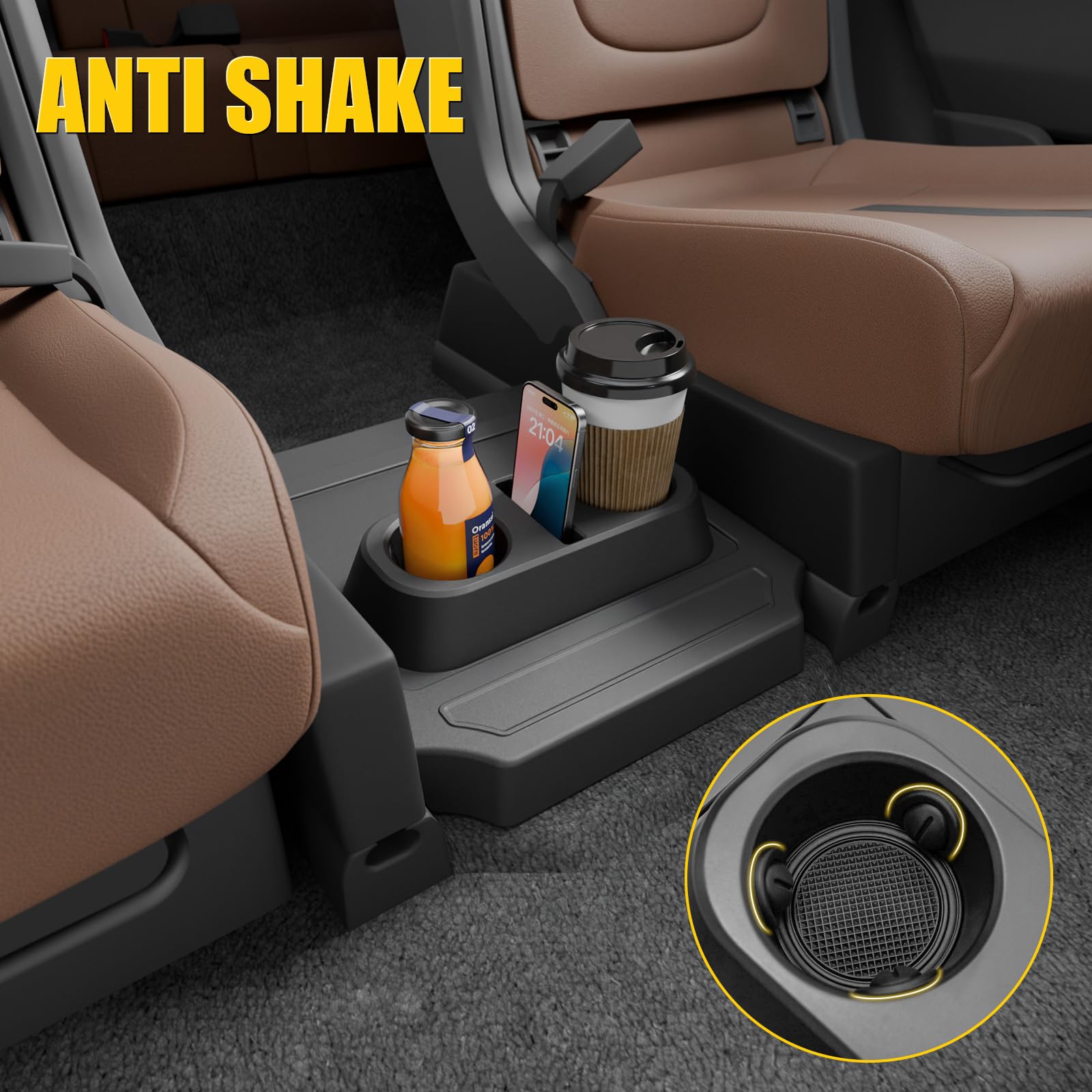 Maxzina in use near child seat showing tidy space and trip-free floor
