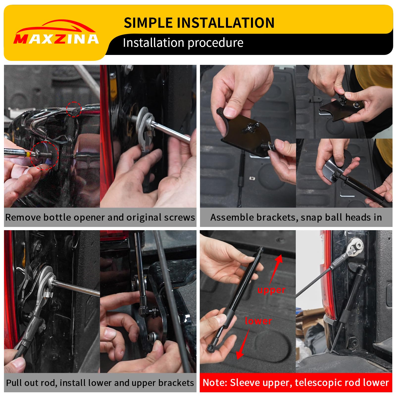 Maxzina mounting points detail illustrating bolt-on fit to original holes without drilling