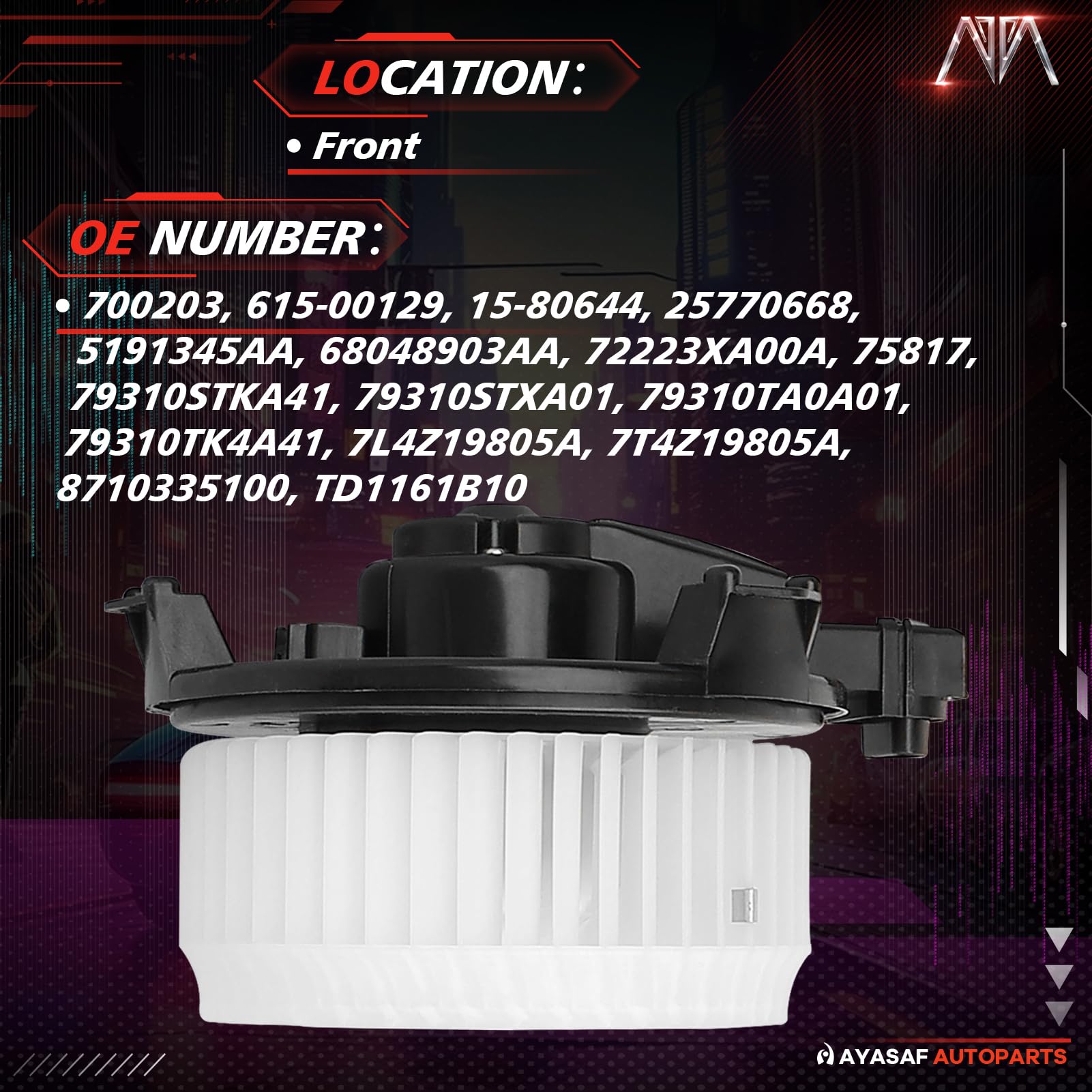 MAYASAF side profile highlighting motor housing and fan orientation for durable performance