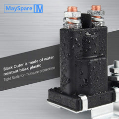 MaySpare relay installed in vehicle battery bay protecting the starter battery