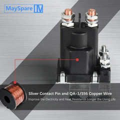 MaySpare close-up of copper contacts and silver pins for low-resistance switching