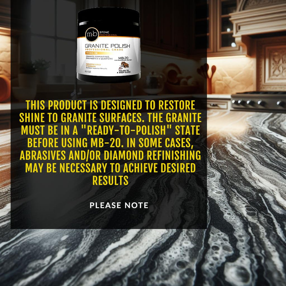 MB Stone polished countertop lifestyle showing restored shine and visual appeal