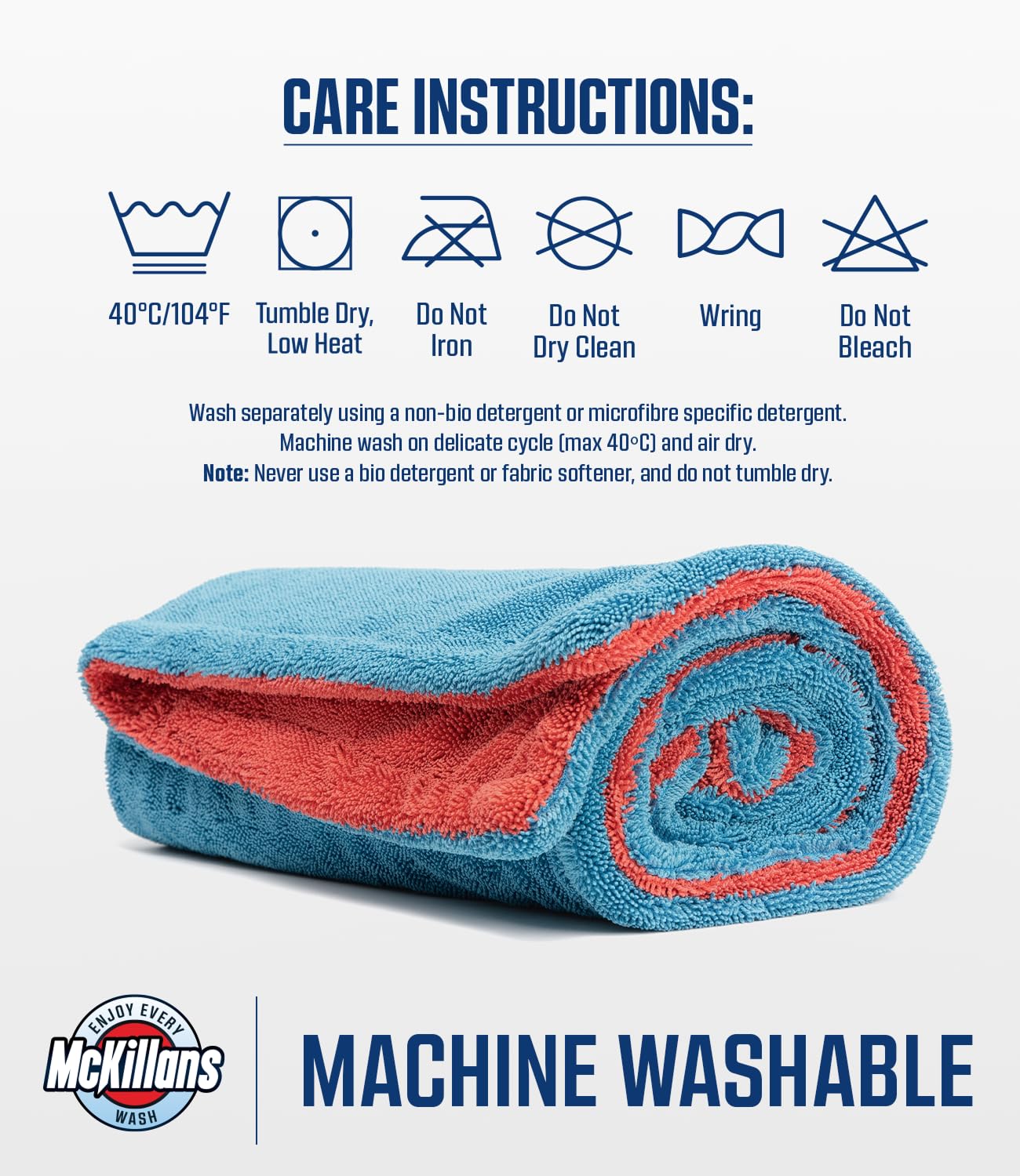 McKillans towel neatly stored showing long-lasting care and preserved softness benefit