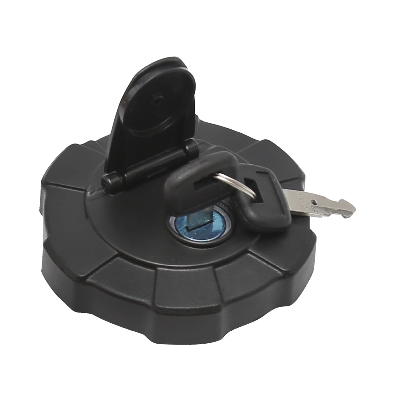 MDEOOSKY fuel cap with two keys highlighting theft deterrence