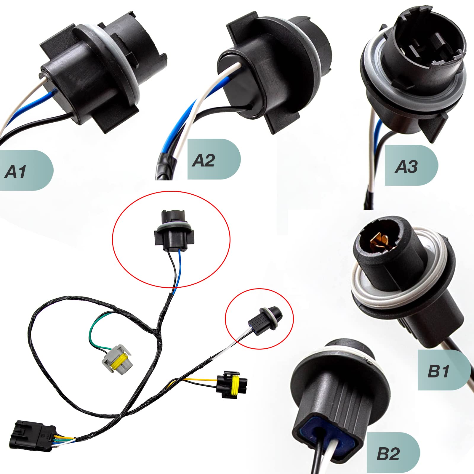 MDEOOSKY harness installed in Malibu headlight assembly demonstrating easy replacement benefit