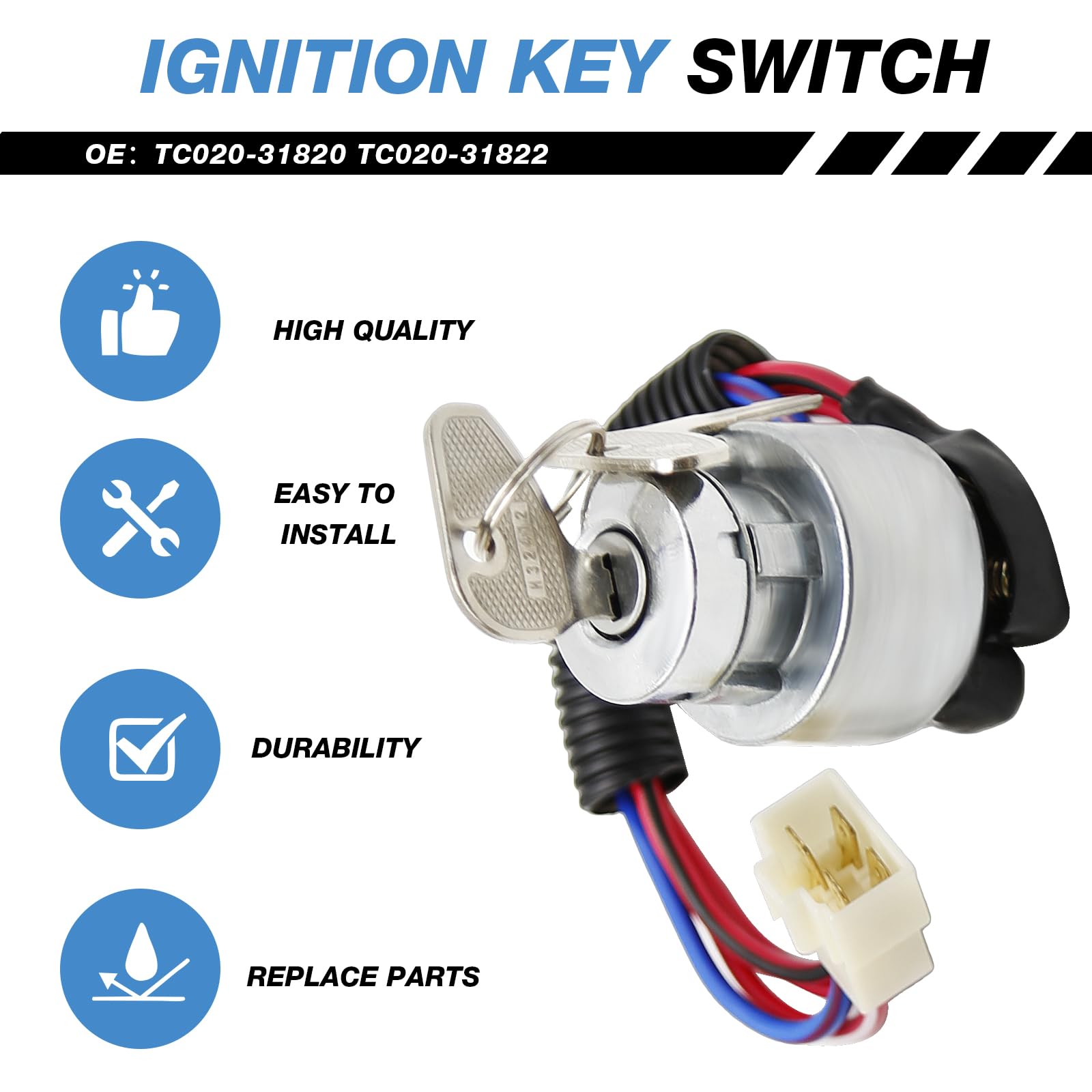 MDEOOSKY ignition switch installed in tractor dash demonstrating easy fitment
