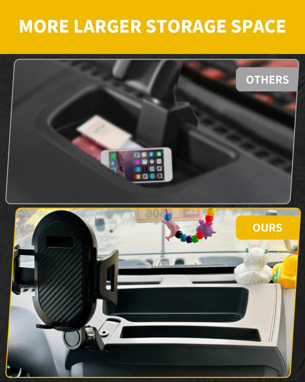 MEALAM non-slip rubber mat detail prevents sliding and protects phone from vibrations