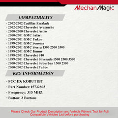 MechanMagic back label with FCC ID and part number for quick vehicle matching benefit