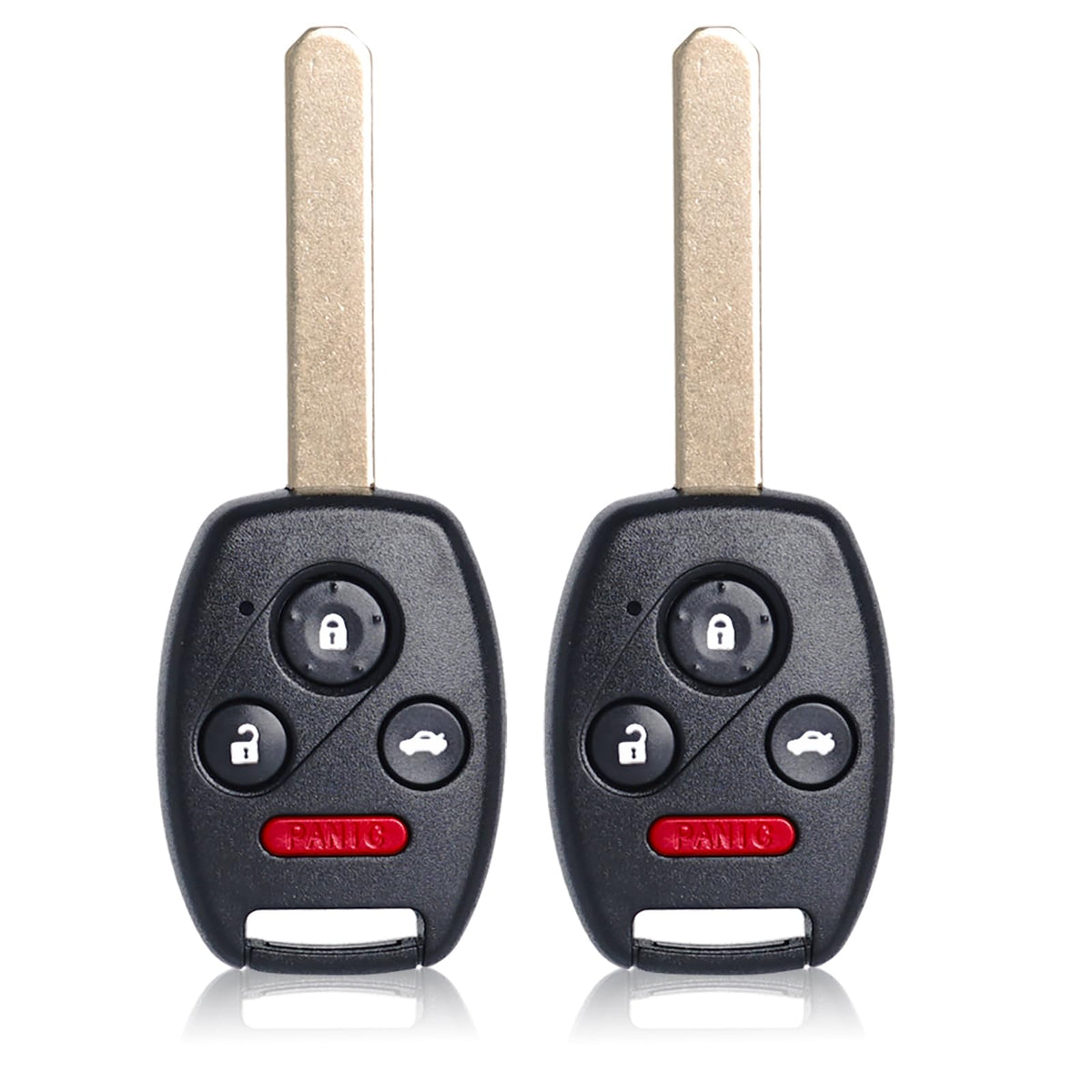 MechanMagic front view of two key fobs showing buttons and fit for easy replacement