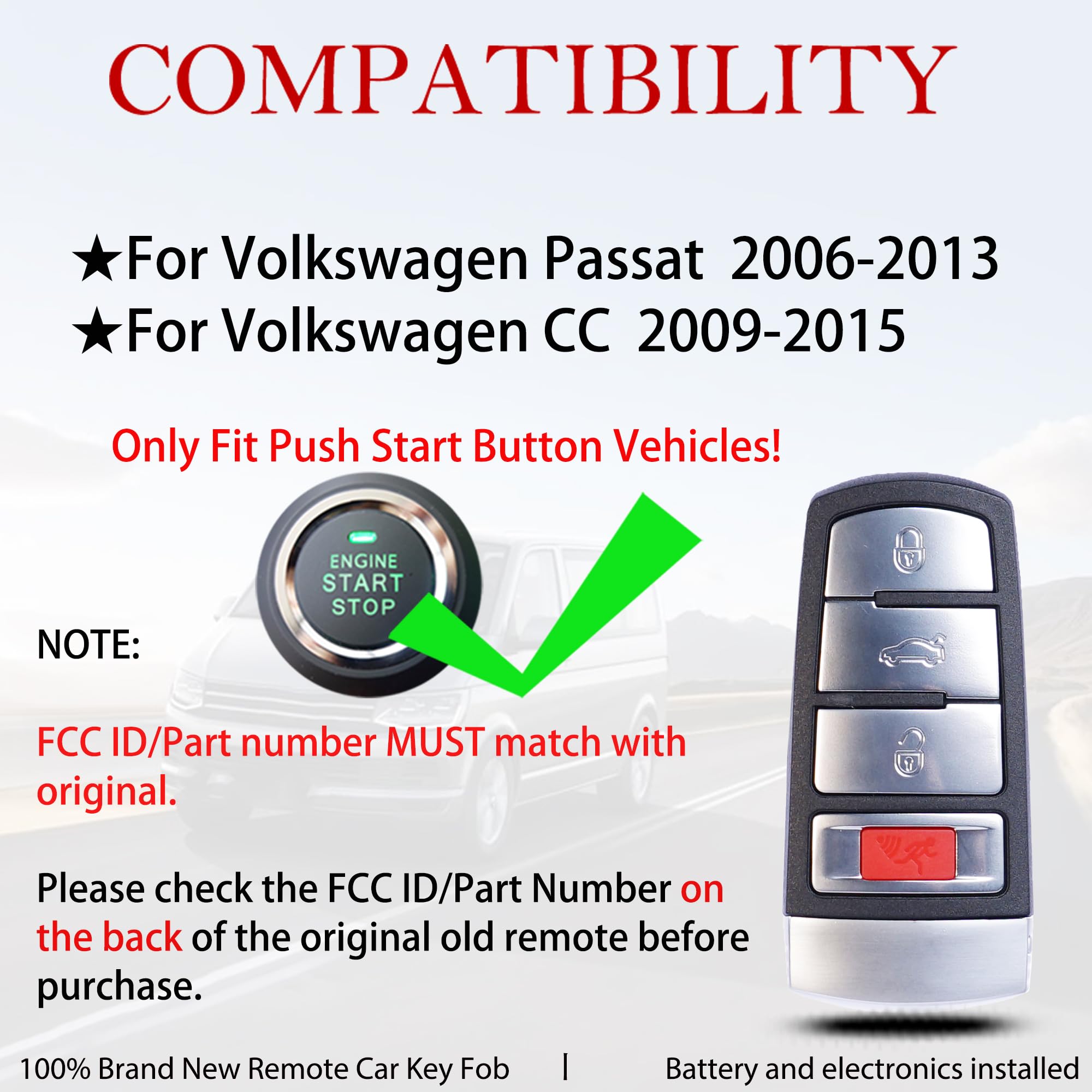 MechanMagic back label close-up showing FCC ID and part number for compatibility verification