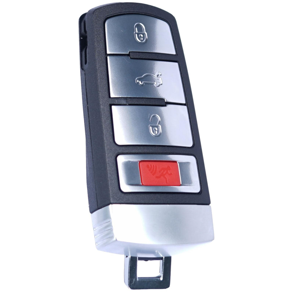 MechanMagic fob beside open car door showing compatibility with VW Passat/CC proximity systems