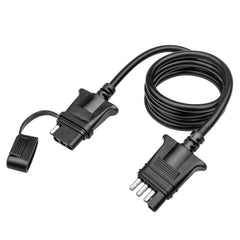 MECMO front view of 4-pin flat extension showing plug benefit