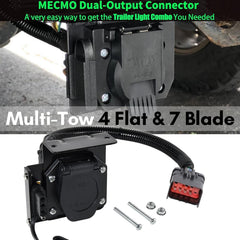 MECMO 7-pin socket closeup showing weatherproof design and easy plug access