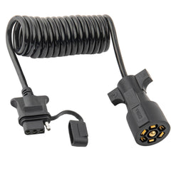 MECMO coiled adapter front view showing compact storage and tidy cable benefit