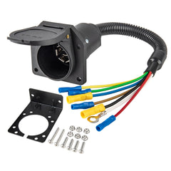 MECMO front view 7-way socket mounted showing durable housing and easy access