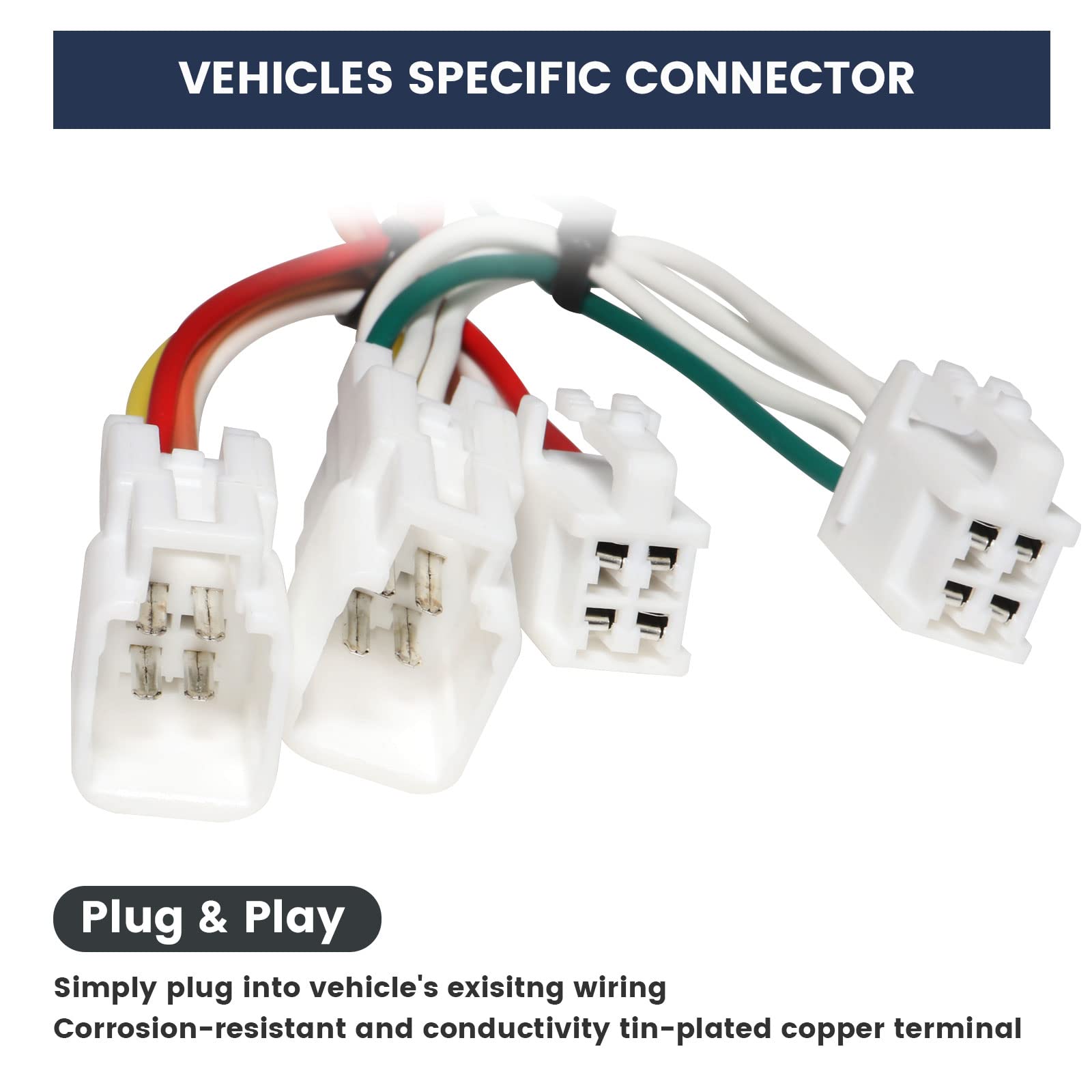 MECMO harness installed under hitch close to receiver for tidy storage