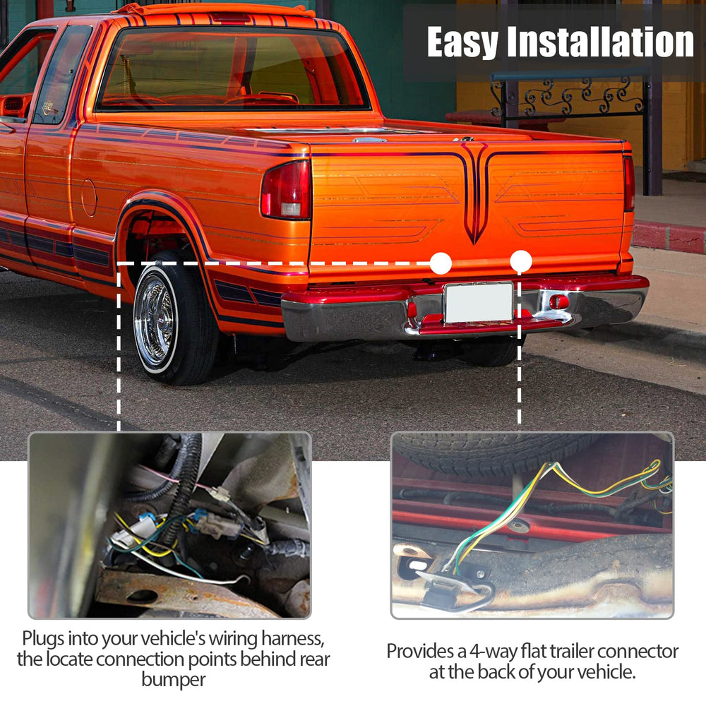 MECMO-equipped truck hooked to small trailer showing secure trailer lighting connection