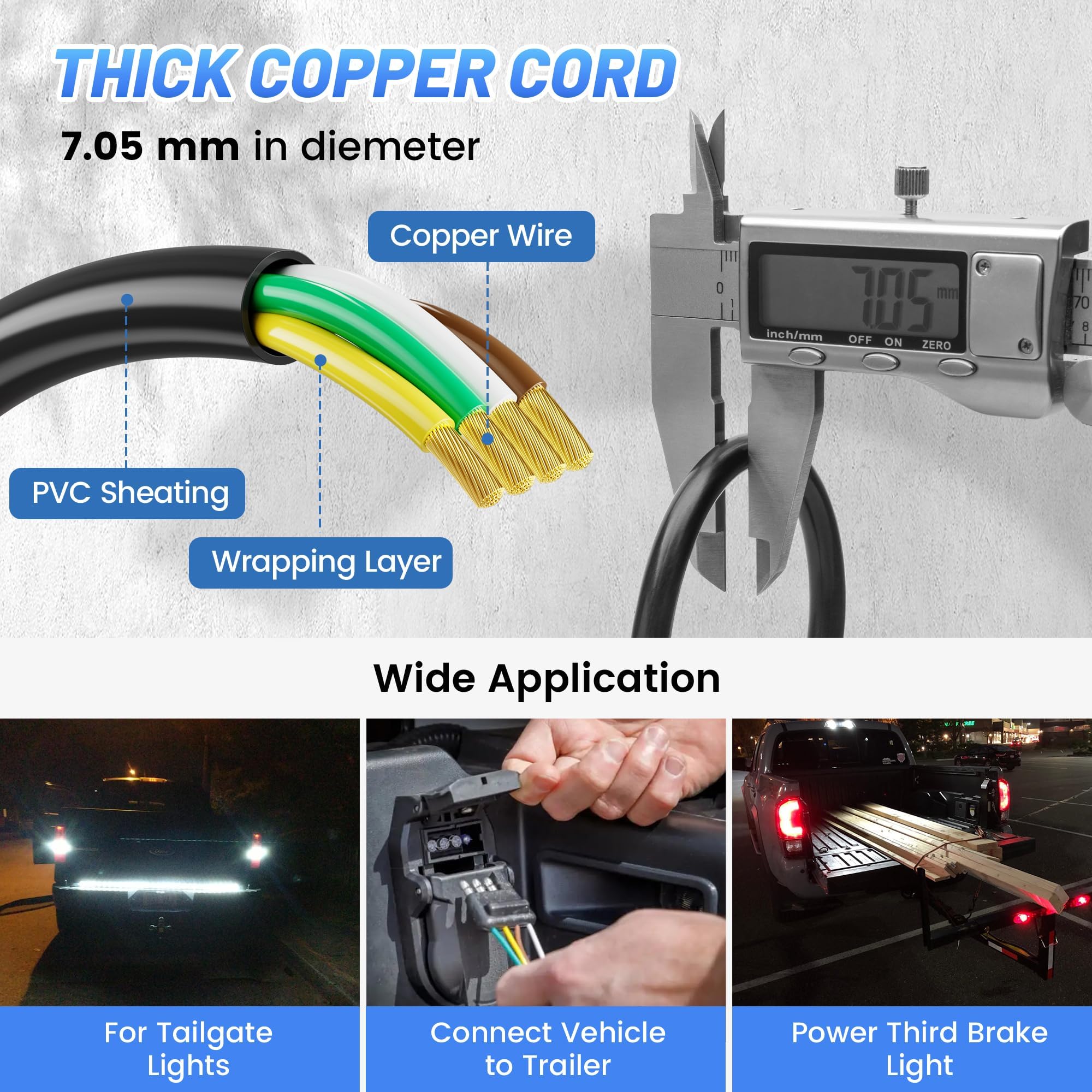 MECMO cable plugged between vehicle and trailer for secure connection