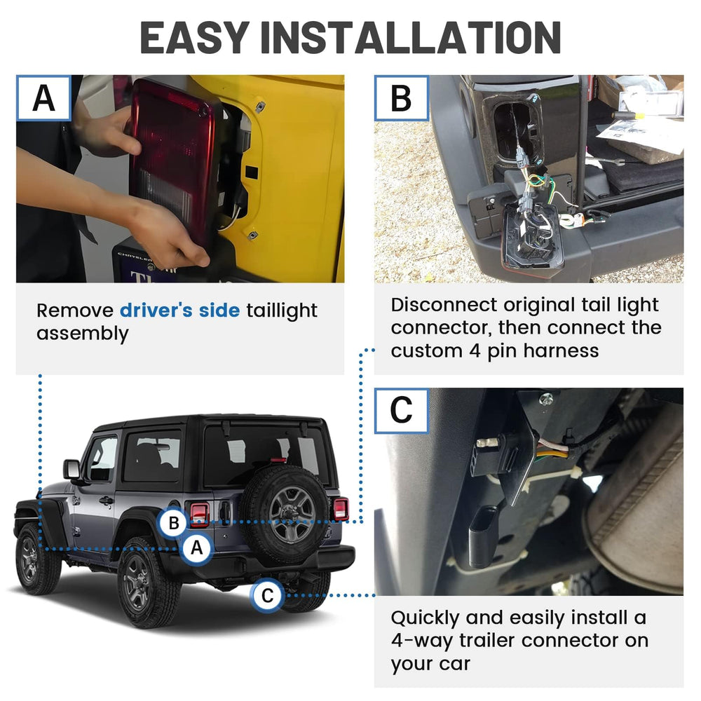 MECMO connector stowed under hitch showing tidy storage advantage